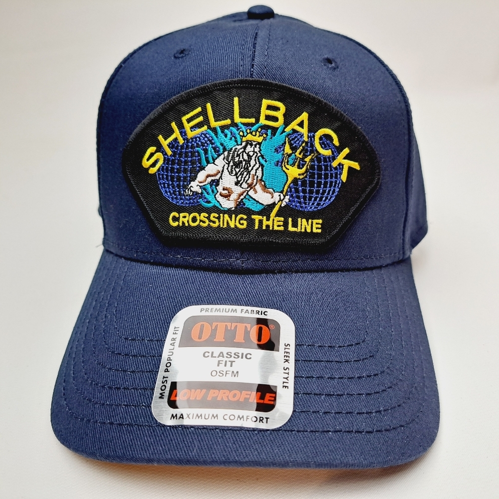 U.S. Navy Shellback Embroidered Patch Ball Cap Hat Blue
